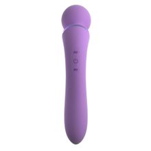 Фиолетовый двусторонний вибростимулятор Duo Wand Massage-Her - 19,6 см.