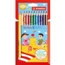 Цветные трехгранные карандаши Stabilo TRIO, 12 шт