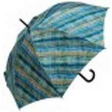 Зонт женский • трость, дизайн "лазурно-голубая клетка"