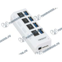 Разветвитель 4 порта USB3.0 ORIENT "BC-307PS", внешн., с блоком питания (ret) [134825]