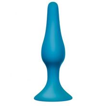 Lola toys Бирюзовая анальная пробка Slim Anal Plug Large - 12,5 см. (бирюзовый)