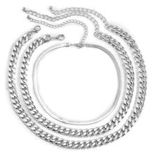 Многослойное колье под серебро (арт. 83481-9)