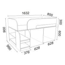 РВ Мебель Кровать-чердак ASTRA9 V4