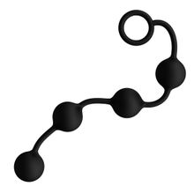 Большая черная анальная цепочка из 4 шариков - 49 см. Черный