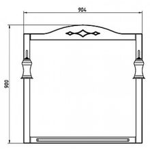 Зеркало ASB-Mebel Флоренция Квадро 90 белое патина серебро со светильниками