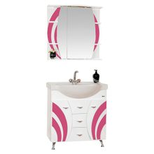 Misty Зеркальный шкаф Каролина 70 L розовое стекло