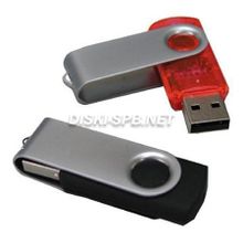 USB флеш-диск 8GB SWIVEL, металлическая скоба, цвет белый