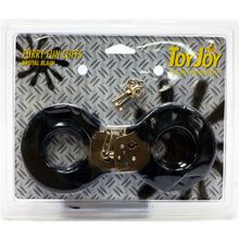 Toy Joy Меховые черные наручники с ключами (черный)