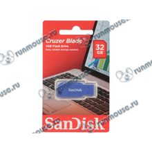 Накопитель USB flash 32ГБ SanDisk "Cruzer Blade", синий (USB2.0) [140663]