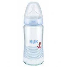 Nuk First Choice Plus 240 мл стеклянная голубая