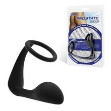 Стимулятор простаты с фиксацией эрекционным кольцом Prostate Gear (213275)