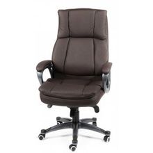 Кресло для руководителя  Мэдисон (brown) серый пластик темно-коричневая экокожа