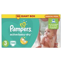 Pampers Active Baby-Dry Midi 3 5-9 кг 108 шт.