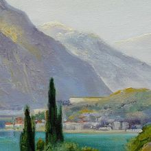 Картина на холсте маслом "Вид северной Италии, И.Вельц"