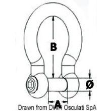 Osculati Bow shackle AISI 316 10 mm, 01.081.10