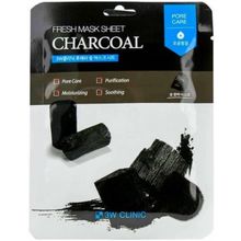 3W Clinic Fresh Charcoal Mask Sheet 1 тканевая маска