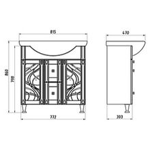 Тумба с раковиной ASB-Mebel Альфа кристалл 80