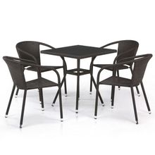 Обеденный комплект T282BNS Y137C-W53 Brown 4Pcs