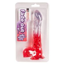 Красный фаллоимитатор с прозрачной верхней частью JELLY JOY FADE OUT DONG 8INCH - 20,3 см. Красный