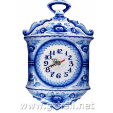 Часы настенные "Колокольчик". Гжельский фарфор. арт. 1126