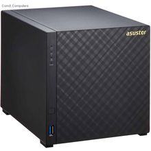 asustor 4-bay nas cpu (2core) 512mbddr3 nohdd,lff(satall,sataiii,ssd) 1x1gbe(lan) 2xusb3.0 4ip camera license (as1004t)