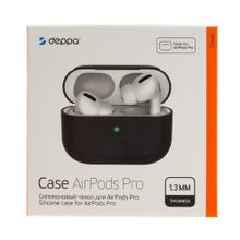 Силиконовый чехол для AirPods Pro, черный, Deppa