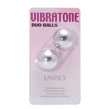 Серебристые шарики VIBRATONE DUO BALLS SILVER BLISTERCARD Серебристый