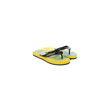 Шлепанцы детские Quiksilver Little Big Machine Yellow Black Blue