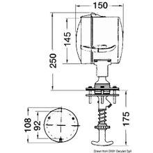 Osculati DHR light adjustable from inside 12 V 145 mm, 13.242.12