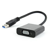 Адаптер USB 3.0 A(m) - VGA(f), 0.15 м, черный, Cablexpert (AB-U3M-VGAF-01)