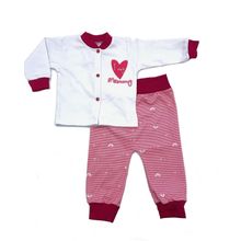 Комплект новорожденным из 2-х предметов Сердечко мамино (розовый)
