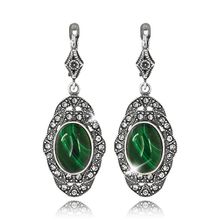 Серьги с малахитом (посеребрение), Magia di Natura (арт. 56912-3026)