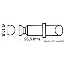 Osculati Plastic brass rowlock 12.5 x 35.5 mm, 34.430.08