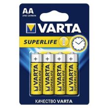 Батарейка AA VARTA R6 4BL Superlife, солевая, 4 шт, в блистере (2006)