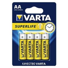 Батарейка AA VARTA R6 4BL Superlife, солевая, 4 шт, в блистере (2006)