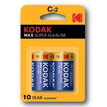 Батарейка C KODAK MAX LR14-2BL Alkaline, 2шт, блистер (KС-2)