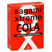 Sagami Ароматизированные презервативы Sagami Xtreme COLA - 3 шт.