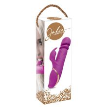 Orion Фиолетовый вибратор с клиторальным стимулятором Julie Lovetoys - 21,5 см. (фиолетовый)