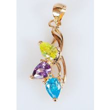 Кулон с mix фианитом "Трилистник"