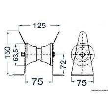 Osculati SS bow roller 89 mm, 01.118.89