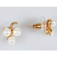 Серьги с жемчугом "Клевер"