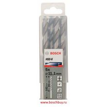 Bosch Набор 5 сверл по металлу HSS-G 11,1 мм DIN 338 (2608585530 , 2.608.585.530)
