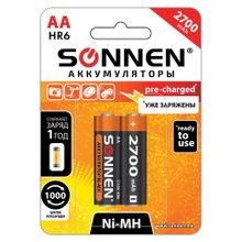 Батарейки аккумуляторные Sonnen HR06 (АА) Ni-Mh 2700 mAh 2 шт (454235)