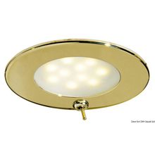 Osculati Atria LED spotlight golden SS w switch, 13.447.07