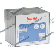 Пластиковая коробка для CD на 1 диск Hama "00051167", slim, черный (25шт. уп.) [138046]