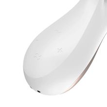 Белый вибратор-кролик Satisfyer Mono Flex с управлением через приложение - 20,4 см. (216373)