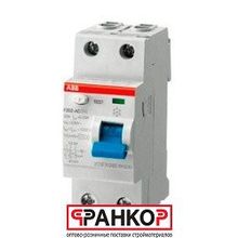 Выключатель диф. тока 2п 16A 10mA тип AC F202 ABB