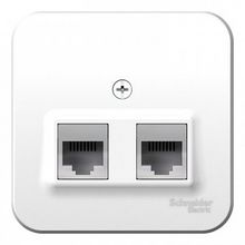 Розетка 2xRJ11+RJ45 Cat.5 BLANCA, белый |  код. BLNIA045111 |  Schneider Electric