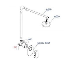 Wasserkraft A12030 встраиваемый комплект для душа, хром