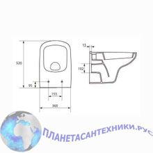 Унитаз подвесной Cersanit COLOUR P-MZ-COLOUR без сиденья